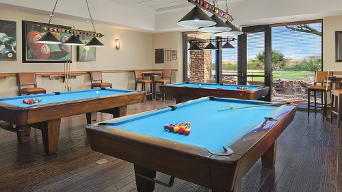 Billiards Room at the Madera Clubhouse in Quail Creek